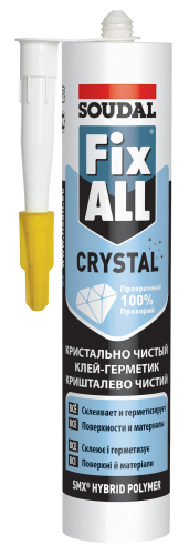Soudal Fix All Crystal / Соудал Фикс Олл Кристал - прозрачный клей-герметик на основе гибридных полимеров Soudal Fix All Crystal / Соудал Фикс Олл Кристал - прозрачный клей-герметик на основе гибридных полимеров