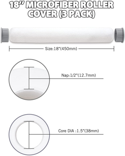 00359 Rollingdog Microfiber 450 мм / Роллингдог Микрофайбер 450 мм большой валик 45 см фото 3