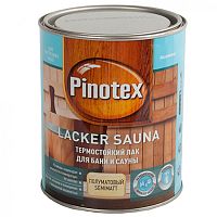 Pinotex Lacker Sauna 20 / Пинотекс термостойкий лак для сауны и бани полуматовый